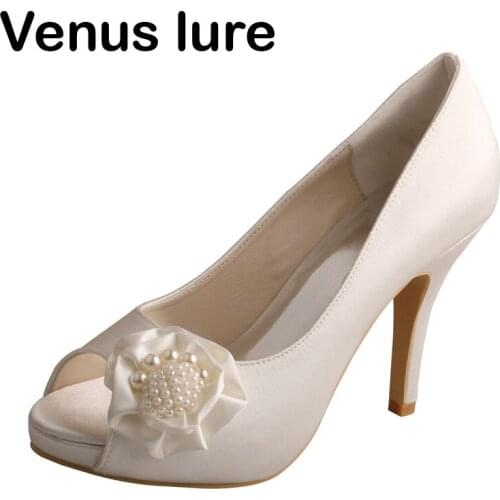 23 Colors Flower Bridal Heels for Wedding under $50 Peep Toe Platform