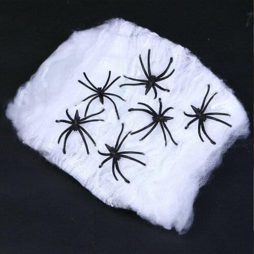 Spider- Web Halloween Decorations,stretch Spider Webbing With 6 Fake Spider Haunted House Halloween Party Terror Props