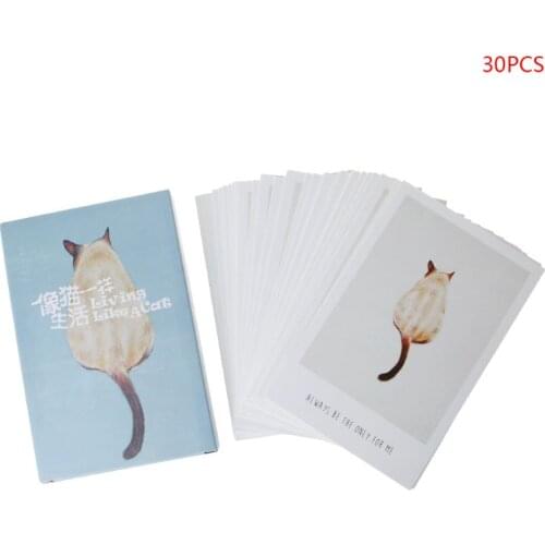 30 Sheets Cat Paintings Retro Vintage Postcard Christmas Gift Card Wish Poster Cards DXAB