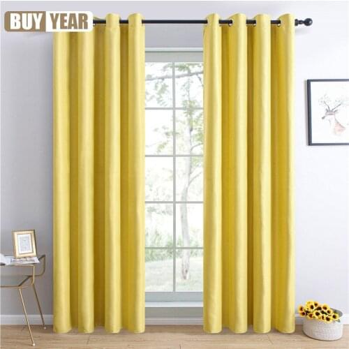 Solid Blackout Curtains for Bedroom Living Room Window Treatment Blinds Window Curtain Decoration Modern Thicken Drapes