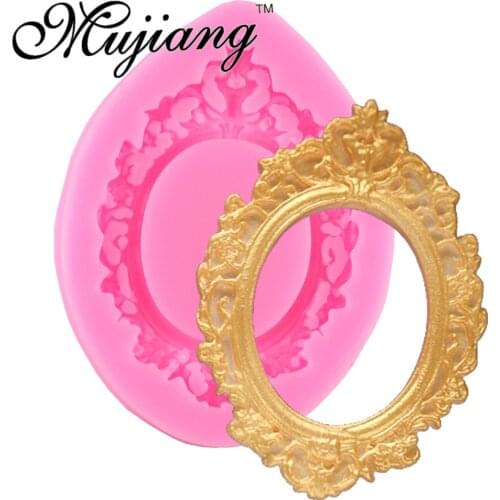 DIY Mirror Wedding Cake Border Silicone Molds Fondant Cake Decorating Tools Frame Cupcake Chocolate Kitchen Baking Moulds