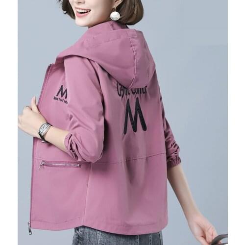 2020 Autumn New Womens Jacket Basic Coat Hooded Jacket Long Sleeve Casual Coats Female Windbreaker Outwear Plus Size 5XL P857