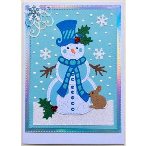 Winter Snowman Rabbits Snowflake Metal Cutting Dies DIY Crafts Scrapbooking Card Album Photo Making Embossing Supplies 2020