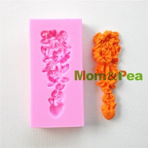 Mom&Pea 0787 Free Shipping Flower Shaped Silicone Mold Cake Decoration Fondant Cake 3D Mold Food Grade