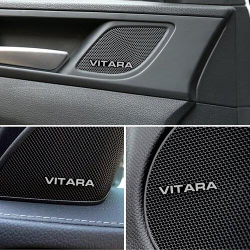 10pcs 3D aluminum speaker stereo speaker badge emblem Sticker for Suzuki Vitara 2015 2016 2017 2018 2019 Car Styling