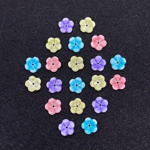3pcs/bag Natural Freshwater Shell Beads Dyeing Fashion Shell Carving Five Petal Flower DIY Handmade Jewelry Accessories Ladies