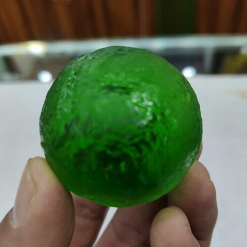 44-46mm Green Moldavite Czech Meteorite Impact Glass Sphere Ball Natural Rough Stone Crystal Energy Stone