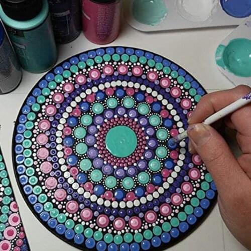 8pcs Black Round Cardboard Mandala Painting Paper DIY Cardboards Art Supplies 1XCB