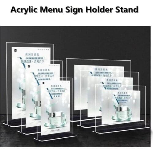 A5 Acrylic Table Menu Sign Holder Stand Paper Photo Display Frame Advertising Board For Restaurant Hotel