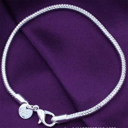 Personality Snake Bone Bracelet Ladies Charms Gift 8" Snake Bracelet 3mm Thick Bracelet Jewelry