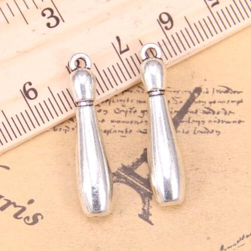 6pcs Charms bowling pins 32x7mm Antique Pendants,Vintage Tibetan Silver Jewelry,DIY for bracelet necklace