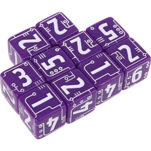 10pcs/set 6-sided Line Dices Beads Blank Desktop Role Playing Games XXUF