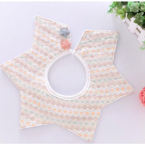 Children Cotton Waterproof Saliva Towel Newborn Baby bib Baby Rotating Double Button Bib Baby Clothing