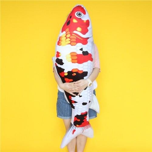 Dorimytrader creative simulation koi fish large plush toy long strip pillow mascot gifts 6 Models 55inch 140cm DY50549