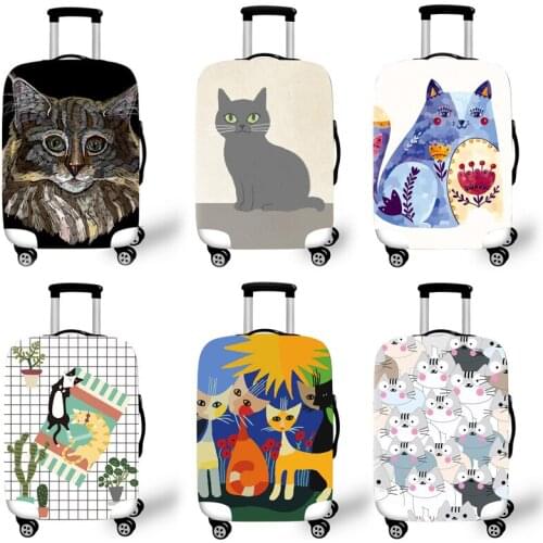 Elastic Luggage Protective Cover Case For Suitcase Protective Cover Trolley Cases Covers 3D Travel Accessories Cat Pattern T0120