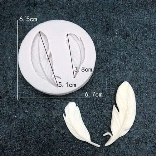 G185 Two feathers collection fondant cake molds chocolate mould for the kitchen baking Sugarcraft Decoration Tool