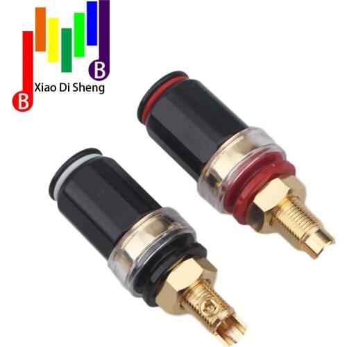 Hifi 4pcs speaker Socket Binding Post Pure Copper Gold-plated Terminal Block Amplifier Wire Connector Terminal for 4mm Jack
