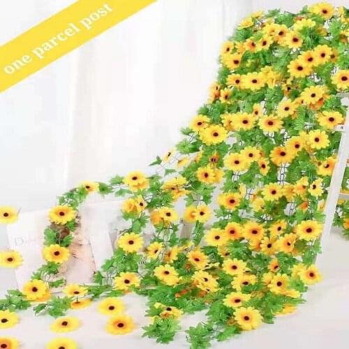 Imitation Sunflower Home Decor Plant Artificial Yellow Branch Inner Background Walls Decoration Pure And Fresh Quietly Elegant