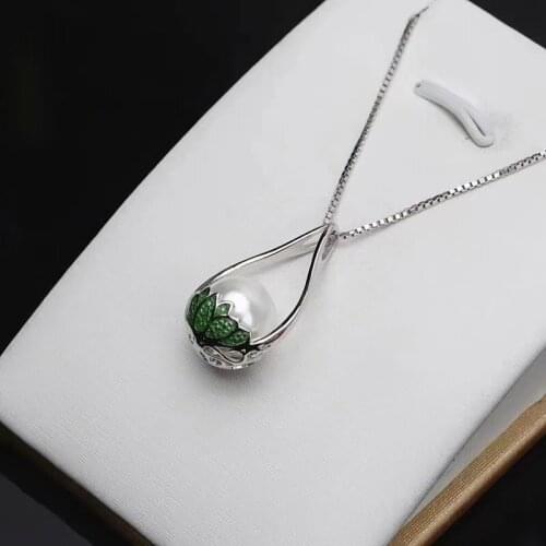 Exquisite DIY Mounts 925 Sterling Silver Pendant Base Settings Mountings Findings Parts for Pearl Crystal Jade Agate 5pcs/lot