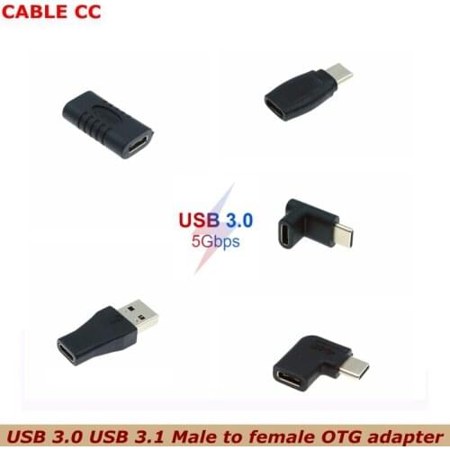90 degree USB 3.0 Type C male-to-female converter USB-C adapter for Samsung Huawei mobile hard drive portable connector