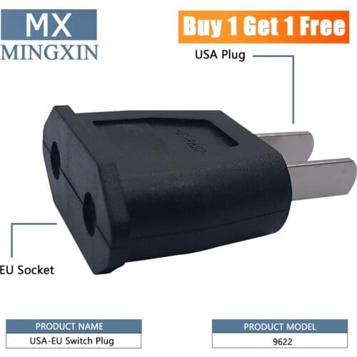 Buy one get one free EU EURO to USA US Adapter Converter Universal Travel Travel Power Plug AC Plug Power Connector
