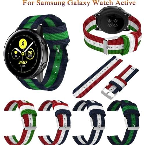 Fashion Nylon Strap Watchbands For Samsung galaxy watch Active 2 40mm 44mm Active2 Band Bracelet Replacement 20mm Wristband Belt