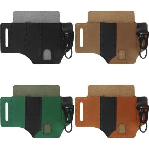 Multitool Leather Sheath EDC Pocket Organizer Leather Outdoor Survive Bag with Key Holder Camping Tool N0PC