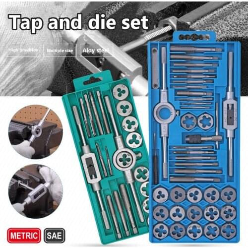 Tap and Die Set 20pcs/40pcs Thread Plug Head Tap Wrench Spanner M3-M12/M6-M12 Alloy Steel Manual Tapping Tool Screw Cone