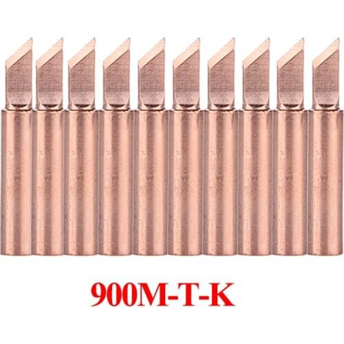 10Pcs/lot Copper Solder Soldering Tip Lead-Free 900M-T-K Welding Tips for 936 Soldering Station