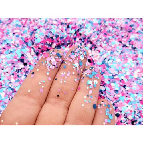 50G Round Sequins/ Round Glitter Dot (round) shape-Color Round Nail Laser Glitter Powder Sequins Nails(12 Colors,Circle-Mix)