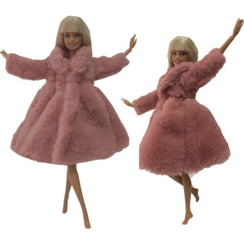 NK One Pcs Doll Aristocratic Dress Noble Scarlet Wool Coat Handmade Coat Top Fashion Set For Barbie Doll Toy Gift 002Z DZ