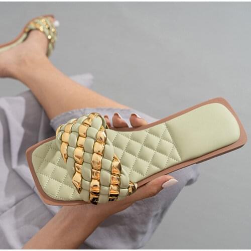 New Summer Women Slippers Slip On Slides Fashion Phnom Penh in-line knitting Woman High Quality Shoes Ladies Hot Sandals
