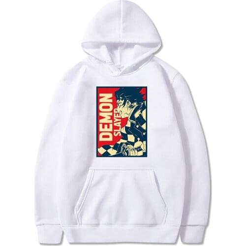 New Anime Costume Demon Slayer Kamado Tanjirou Poster Print Pullover Sweatshirt Unisex Large Size Hoodies Harajuku Manga Clothes