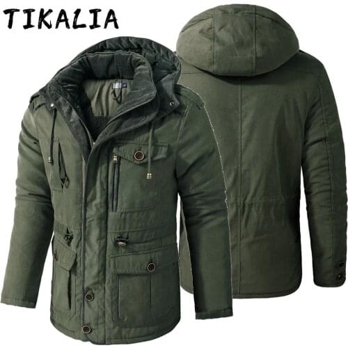 Winter Jacket Men Parkas Jacket Thicken Warm Hooded Coat Men Outdoor Jacket Military Multi Pockets High Quality Fashion Clothing