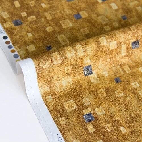 Half-Meter Cotton Fabric Patchwork Quilting Fabric Kaufman Squares Gold