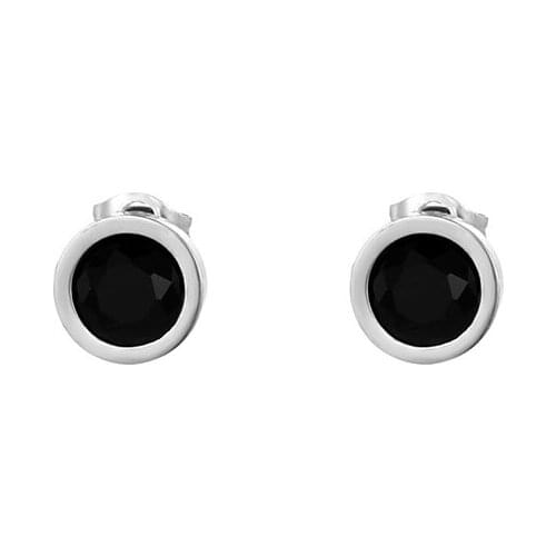 Titanium Steel Black Zircon and Silver Color Stud Earring Boy Women Romantic Wedding Ear Clip For Women Man Birthday Gifts