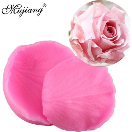 Mujiang 3D Rose Flower Petals Silicone Cake Mold Wedding Fondant Cake Decorating Tools For Cake Cookie Chocolate Candy Moulds