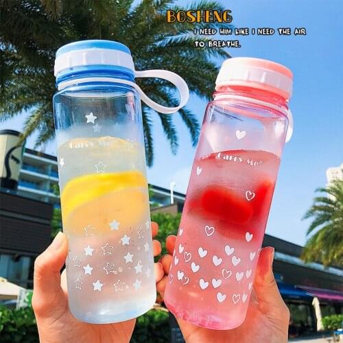 Cute Student Water Bottles Sport Tour Portable 530ml Bottle Jug Cute Coffee Milk Tea Cup Outdoor Household Kettle With Lid Rope