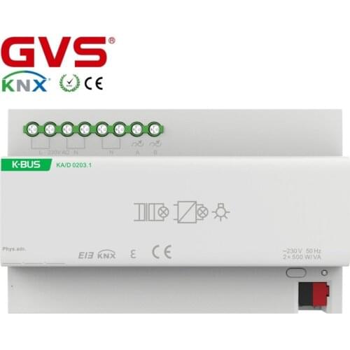 GVS K-BUS KNX/EIB Smart Home Villa Office Hotel Building Automation System KNX Dimming Actuator 2 Folds