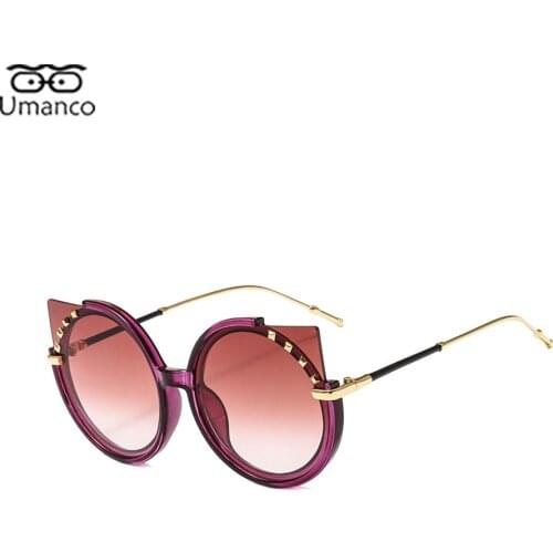 7 Colors Cat Eye Sunglasses for Women Round Metal Gold Glasses Leg Fashion Retro Sun Glasses Brand Design Ladies Mom Travel Gift