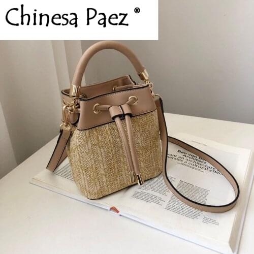 Rattan Bucket Bag Women Shoulder Bags Crossbody Bags Women Bohemia Summer Beach Straw Bag Ladies Handbag Bolsa Feminina Palha