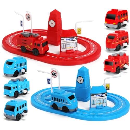 Track Car Transportation Vehicle Toy High Speed Car Babies Intelligence Toy Creative Educational Gift Interactive Game HC0309