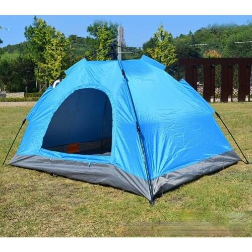 Outdoor Double Door Single Layer 2-3 Persons Blue and Green Automatic Mountaineering Camping Tent Limited Time Offer