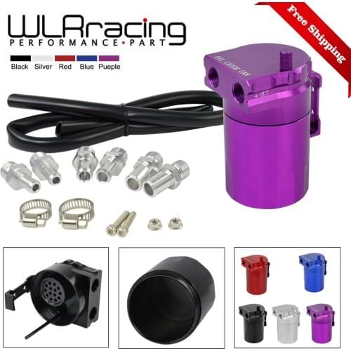 FREE SHIPPING Universal Aluminum Oil Catch Can Reservoir Tank 400ml + Breather Filter WLR-TK63