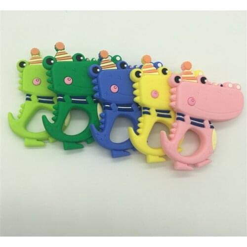 1Pc Silicone Baby Teethers For Teeth Crocodile Silicone Teething Toys Food Grade Silicone Newborn Teething Toys Necklace Pendant