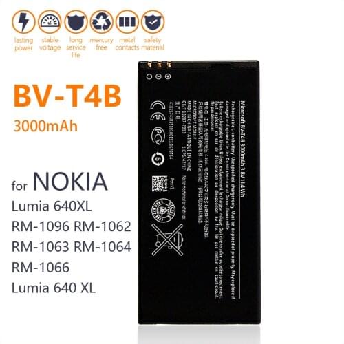 100% Real 3000mAh BV-T4B battery for Nokia Lumia 640XL RM-1096 RM-1062 RM-1063 RM-1064 RM-1066 Lumia 640 XL Phone Battery