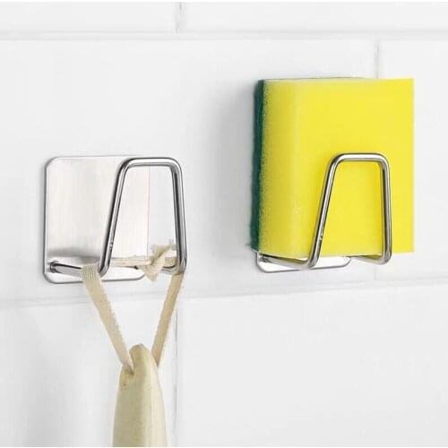 2PCs Sponges Holder Kitchen Drain Rack Sink Rack Stainless Steel Storage Rack Kitchen Accessories