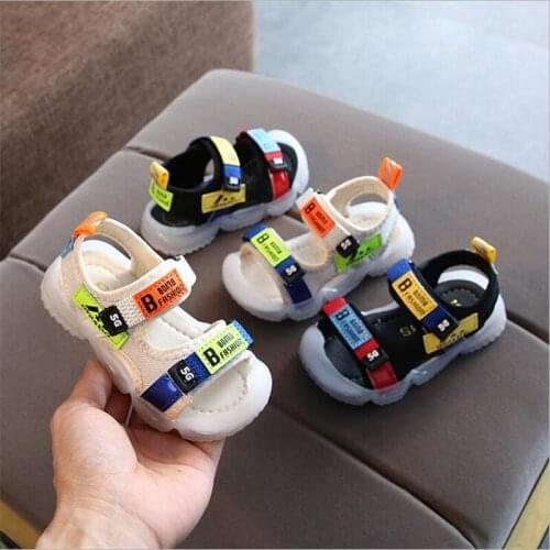 2021 Summer baby toddler sandals boy Girls non-slip Breathable sandals child Soft bottom Girls Half Baotou beach shoes