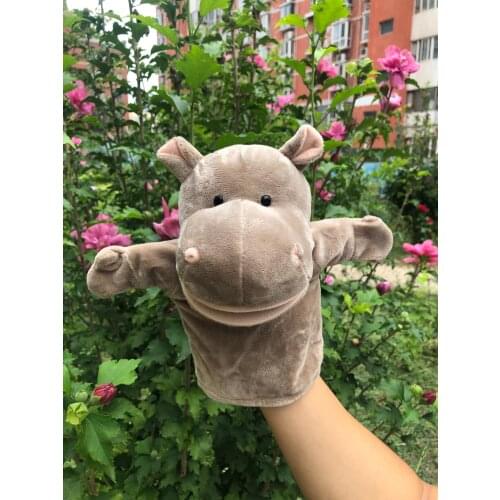 24cm Cartoon Animal Finger Puppet Toy Baby Dolls Toys High Quality and Popular Baby Kids Child Hippo Stuffed Toy Kid Gift