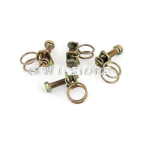 4pcs Bronze Tone Metal 10-12mm Adjustable Water Pipe Tube Hose Clamps